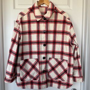 OTT Plaid Shacket Oversized